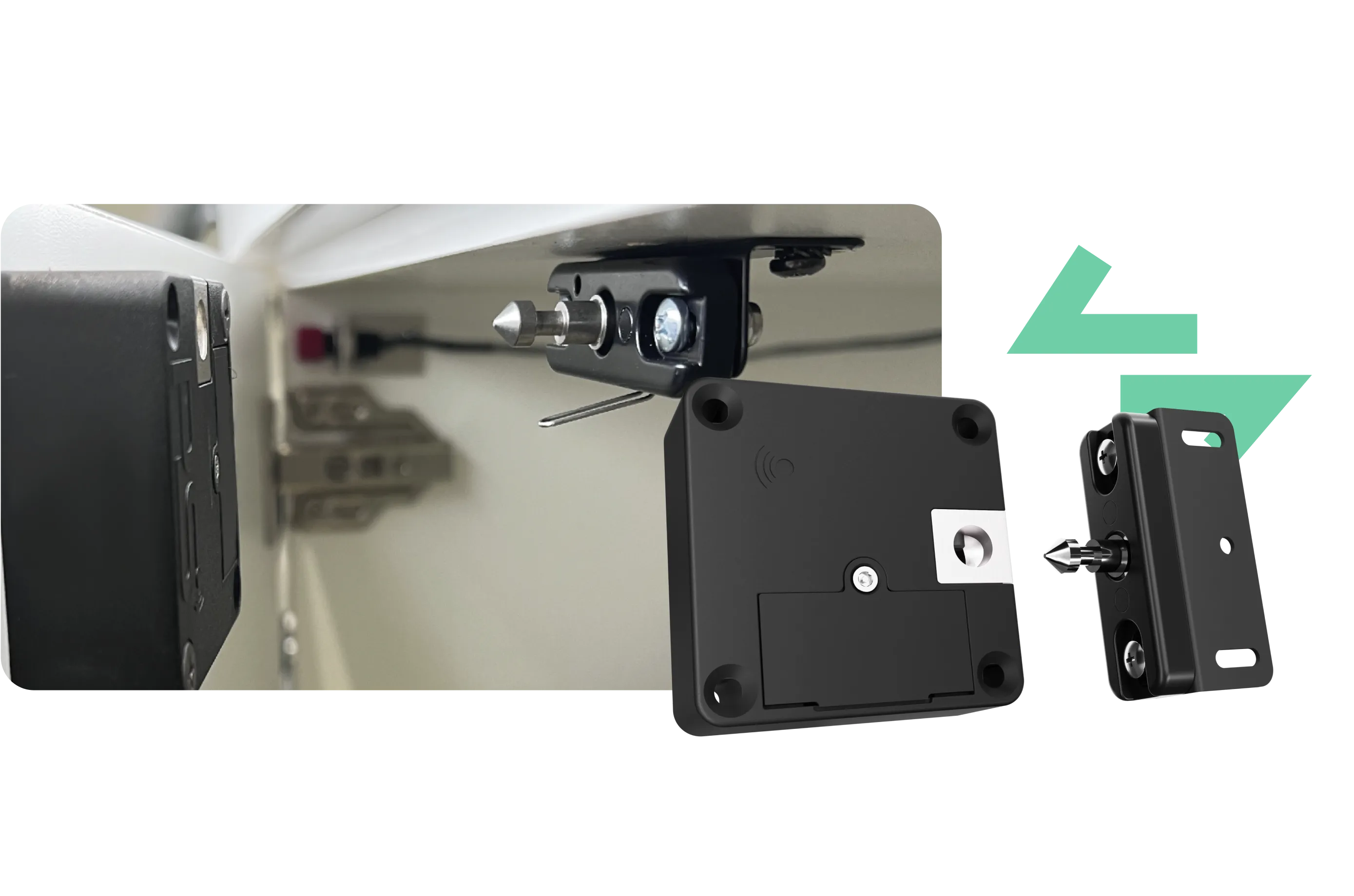 Sempro Pull stealth lock mounted inside a cabinet drawer